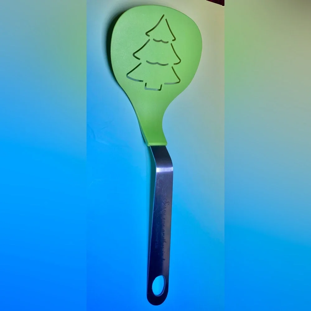 Green Christmas Tree‎ Pancake Cookie Spatula w/ Christmas tree design